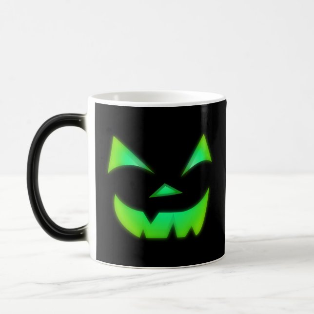 Taza Mágica Resplandor En La Calabaza De Linterna Verde Oscuro (Izquierda)