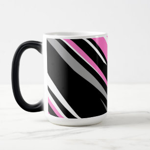 Taza Mágica Resumen blanco y negro rosado