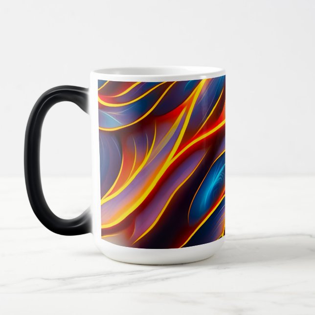 Taza Mágica Resumen de flamencos rojos Swirl Blue (Izquierda)