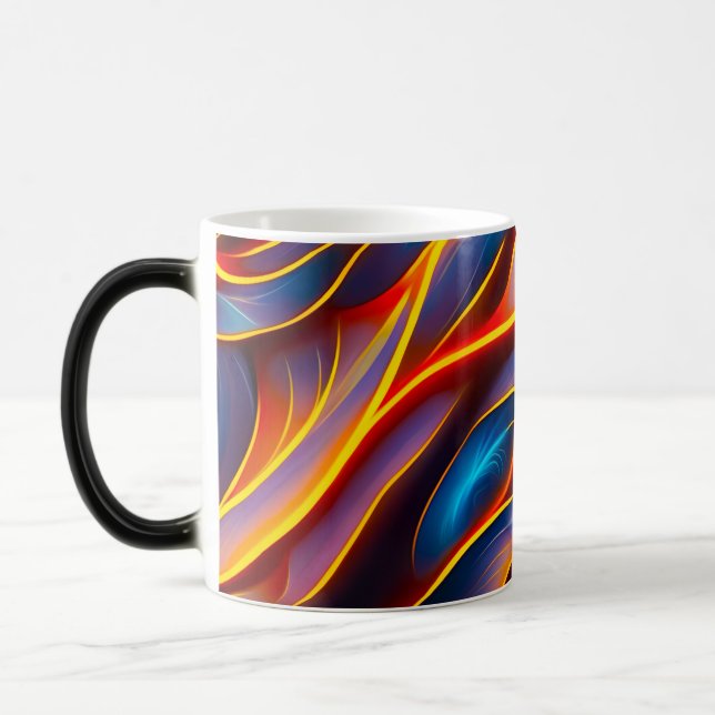 Taza Mágica Resumen de flamencos rojos Swirl Blue (Izquierda)