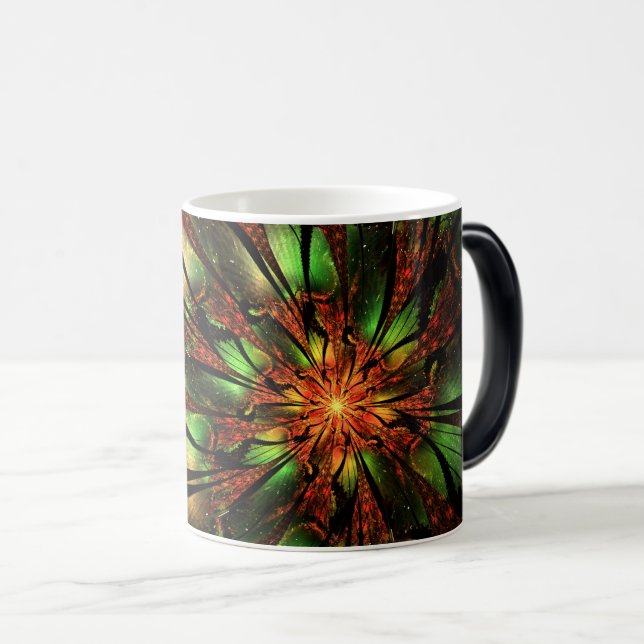Taza Mágica Resumen del diseño de flor fractal. (Anverso derecho)