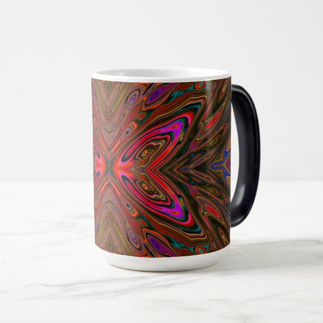 Taza Mágica Resumen Naranja Trippy y Mariposa Magenta (Anverso derecho)