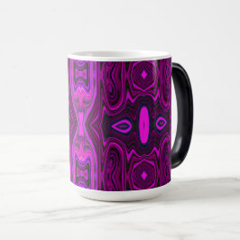 Taza Mágica Resumen retro Patrón rosa caliente y magenta