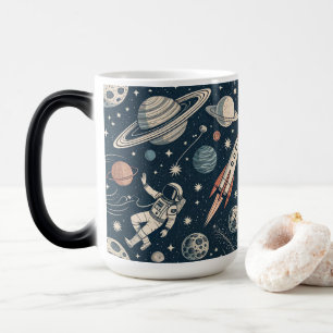 Taza Mágica Retro Blue Galaxy Exploration