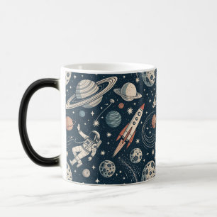 Taza Mágica Retro Blue Galaxy Exploration
