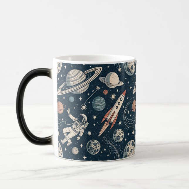 Taza Mágica Retro Blue Galaxy Exploration (Izquierda)