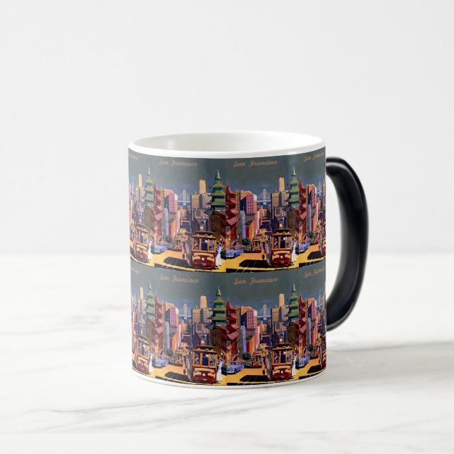 Taza Mágica Retro San Francisco Viaje de Golden California (Anverso derecho)