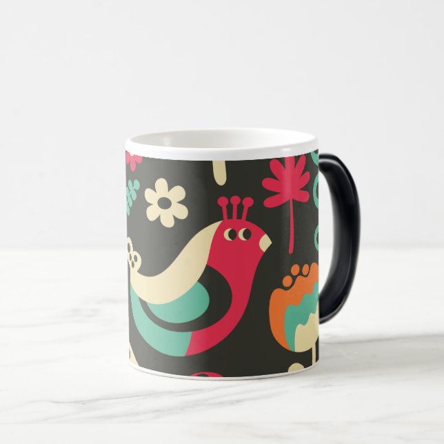 Taza Mágica “Retro Snail in a Colorful Garden Pattern Mug (Anverso derecho)