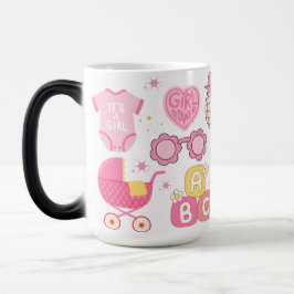 Taza Mágica Revelación de género retro es un Chica