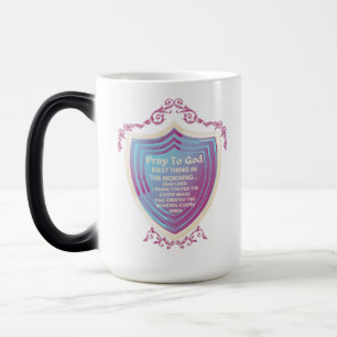 Taza Mágica Reza A Dios Azul Diseño Morph Mug