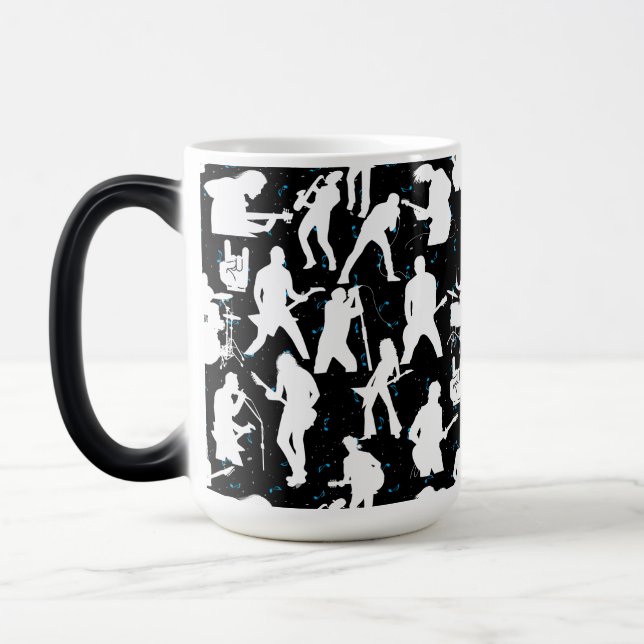 Taza Mágica Rock Band Silhouette Pattern.w Black BG (Izquierda)