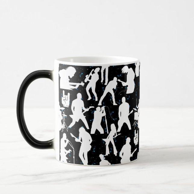 Taza Mágica Rock Band Silhouette Pattern.w Black BG (Izquierda)