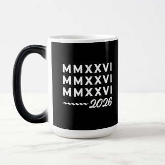 Taza Mágica Roman Numerals MMXXVI – 2026 White Modern Typograp
