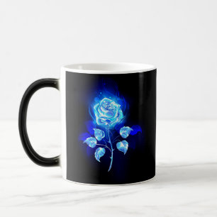 Taza Mágica Rosa azul en llamas