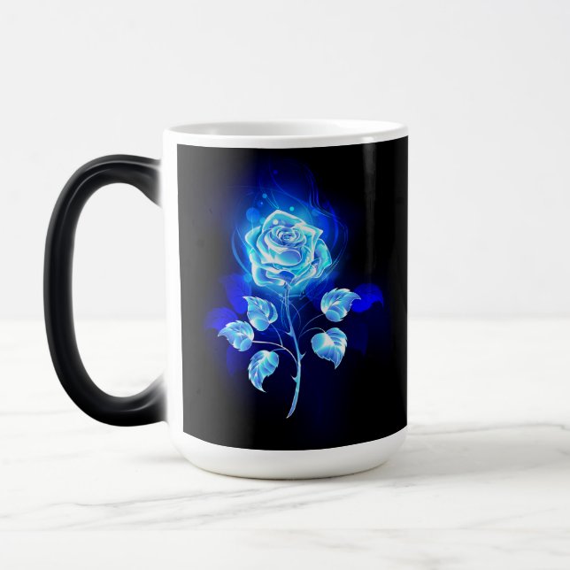 Taza Mágica Rosa azul en llamas (Izquierda)
