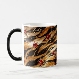 Taza Mágica Rosa de cristal rojo tela de tigre