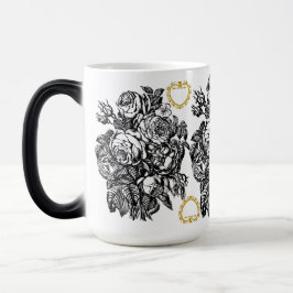 Taza Mágica Rosa Mug de amor negro y blanco