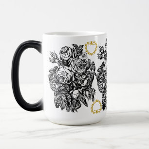 Taza Mágica Rosa Mug de amor negro y blanco