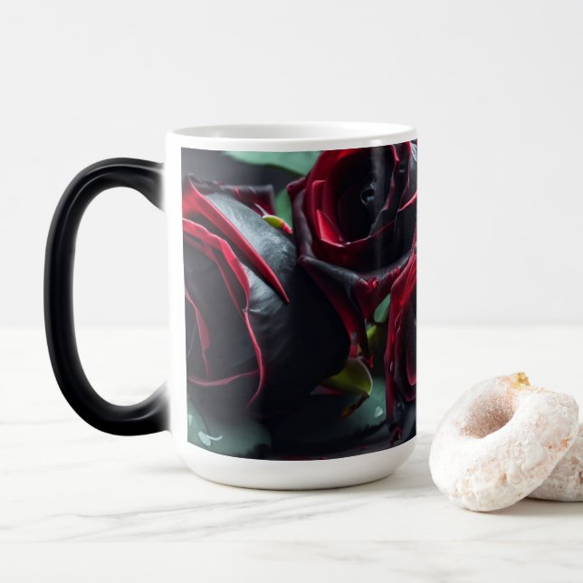 Taza Mágica Rosas góticos (Con donut)