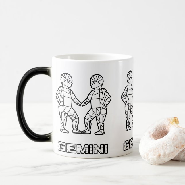 Taza Mágica Rótulo zodiaco Mug: Gemini (Con donut)