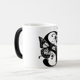 Taza Mágica S Alphabet black butterfly