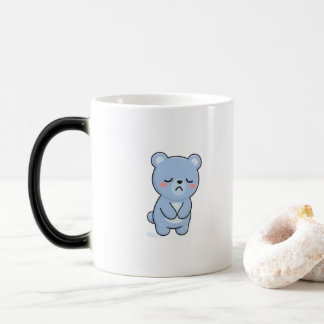 Taza Mágica Sad Bear Minimal Kawaii Style