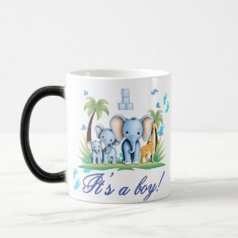 Taza Mágica "Safari azul bebé - ¡es un niño!" Revelación mágic