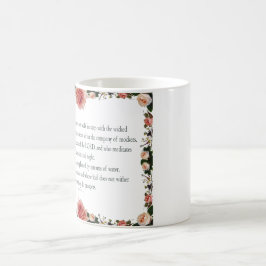 Taza Mágica Salmo 1 con bordes de flores