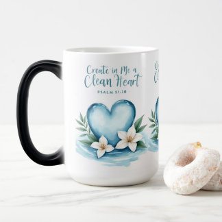 Taza Mágica "Salmo 51 Acuarela Corazón Boda Regalo Mug