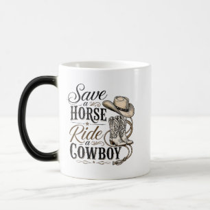 Taza Mágica salva un caballo monta un vaquero