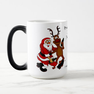 Taza Mágica Santa Claus con alce - espuma