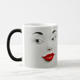 Taza Mágica Sarcastic Women Face with Red Lips