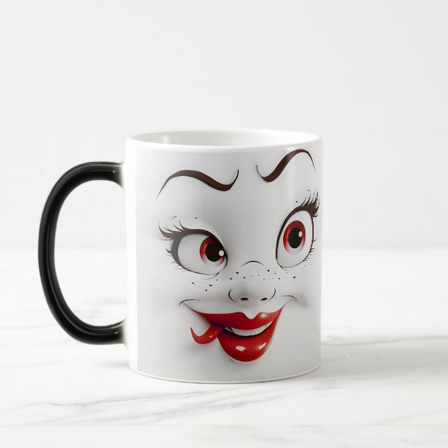 Taza Mágica Sarcastic Women Face with Red Lips (Izquierda)