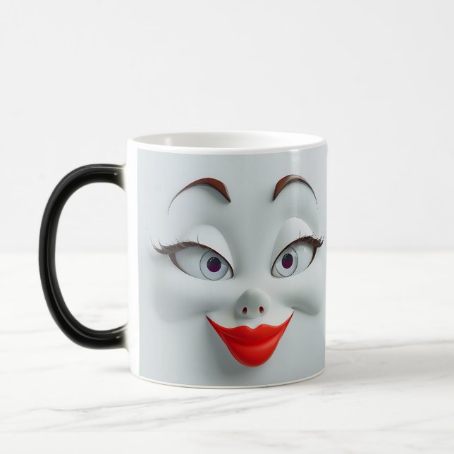 Taza Mágica Sarcastic Women Face with Red Lips (Izquierda)