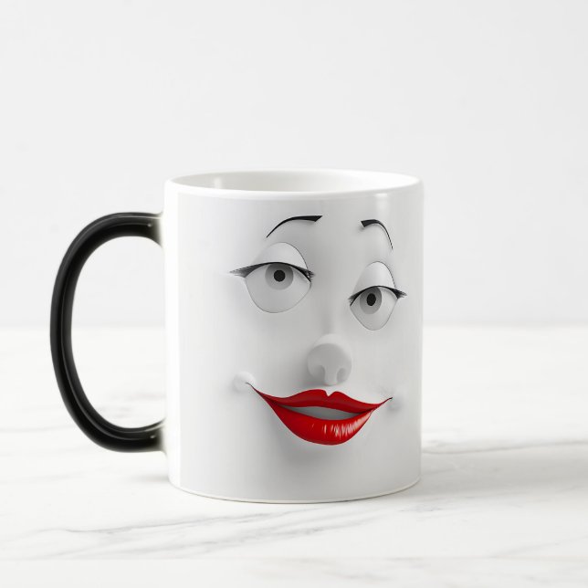 Taza Mágica Sarcastic Women Face with Red Lips (Izquierda)
