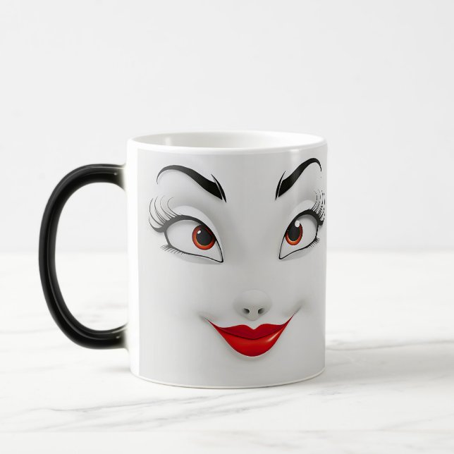 Taza Mágica Sarcastic Women Face with Red Lips (Izquierda)
