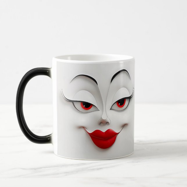Taza Mágica Sarcastic Women Face with Red Lips (Izquierda)