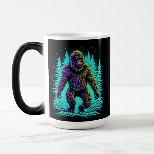 Taza Mágica Sasquatch Gran pie en Verde azulado y negro (Izquierda)