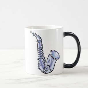 Taza Mágica saxofón plateado, saxofón plateado
