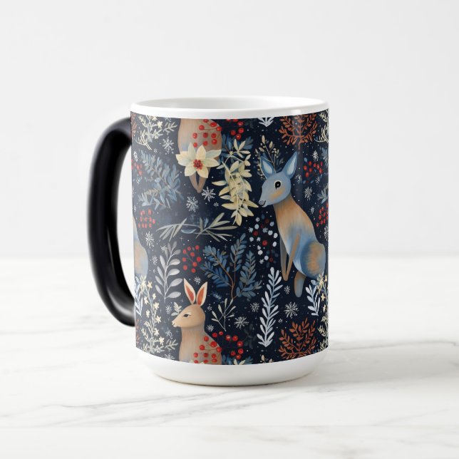 Taza Mágica Seamless Leaves Animal Deer (Anverso izquierdo)