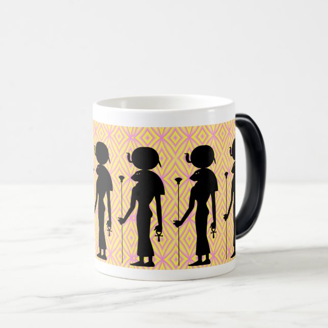 Taza Mágica Sekhmet: La silueta y símbolo de la diosa egipcia (Anverso derecho)