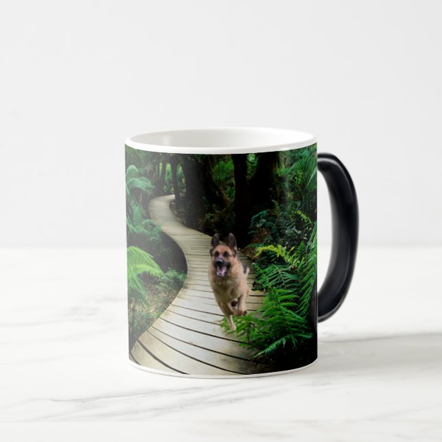 Taza Mágica Selva tropical del pastor alemán (Anverso derecho)