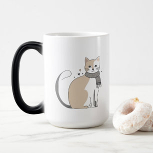 Taza Mágica Sencillo gato lindo gatito animal miau mascota Val