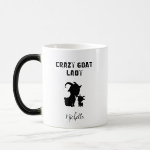 Taza Mágica Señora Cabra Loca Entusiasta de Animales de Granja