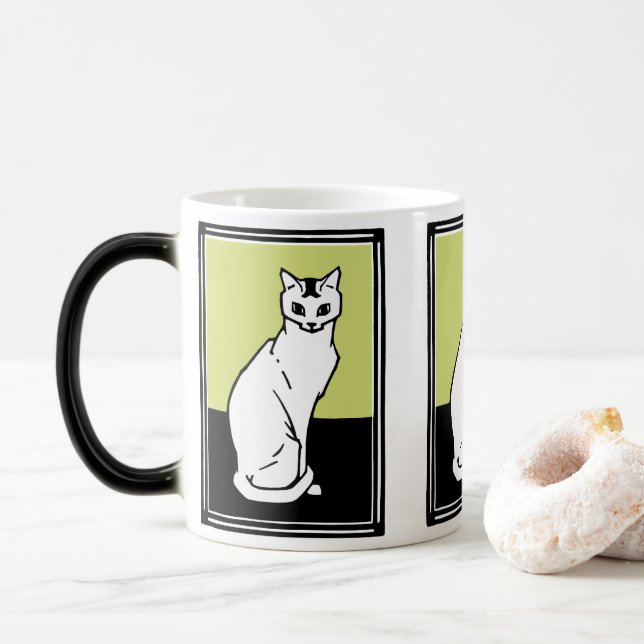 Taza Mágica Sentando al gato Julie de Graag Art Nouveau (Con donut)