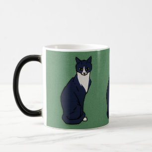 Taza Mágica Sentando un gato en verde por Julie de Graag