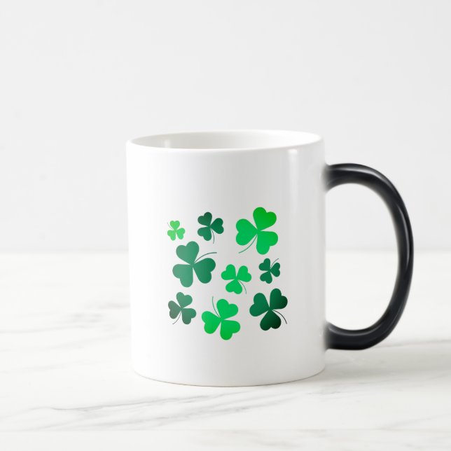 Taza Mágica Shamrock Clover Leaf Irlanda Irlanda Moderno Elega (Derecha)