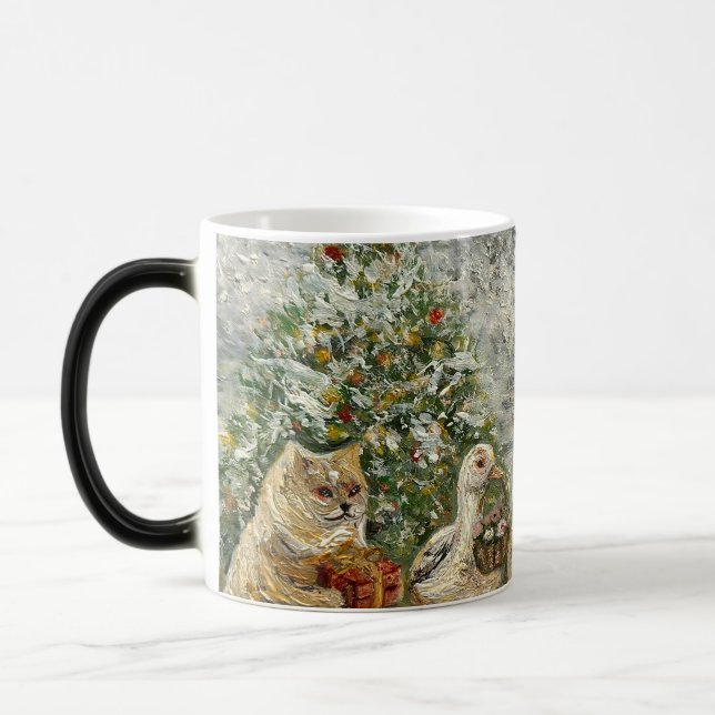 Taza Mágica Shared Warmth Whimsical Farmhouse Animals Campfire (Izquierda)