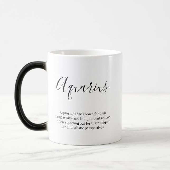 Taza Mágica "Signo de Aquarius Zodiac personalizado, nombre, r (Izquierda)