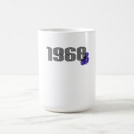 Taza Mágica Signo de paz hippie de 1968: Púrpura poder de flor